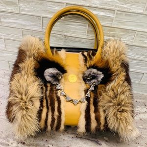 FENDI vintage fur Boston monster handbag